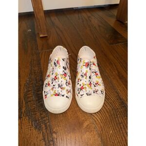 Native Kids Mickey Mouse Slip On Shoes White Red Yellow J1